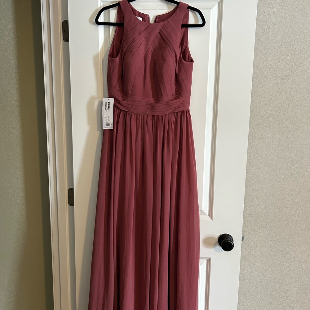 Azazie Mauve Sleeveless Chiffon Bridesmaid Dress